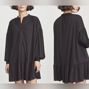 Elizabeth And James Tunic Mini Dress Women’s XL Black Ruffled Hem Bohemian
